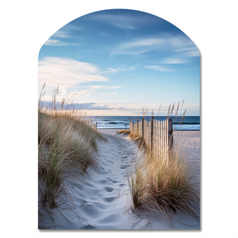 Mera - art mural en métal asymétrique «Coastal Beach Sand», sculpture murale en arche, H 34 po x l 25 po