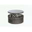 Lit de jour rond d'extérieur pour patio avec auvent rétractable et table de rangement-1910798217