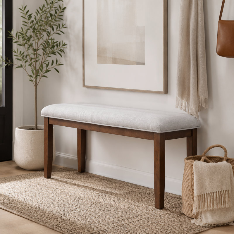 Banc rembourré pour chambre à coucher, Cerisier