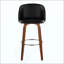 Tabouret de bar à hauteur fixe avec pivot en bois avec repose-pieds rond en métal - ensemble de 2