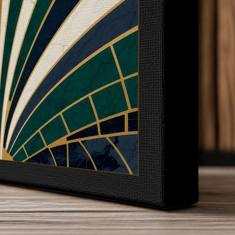 Deco Symmetry Art Deco - Wrapped Canvas, 18x12 - 45.7 x 30.5 cm, Black Border