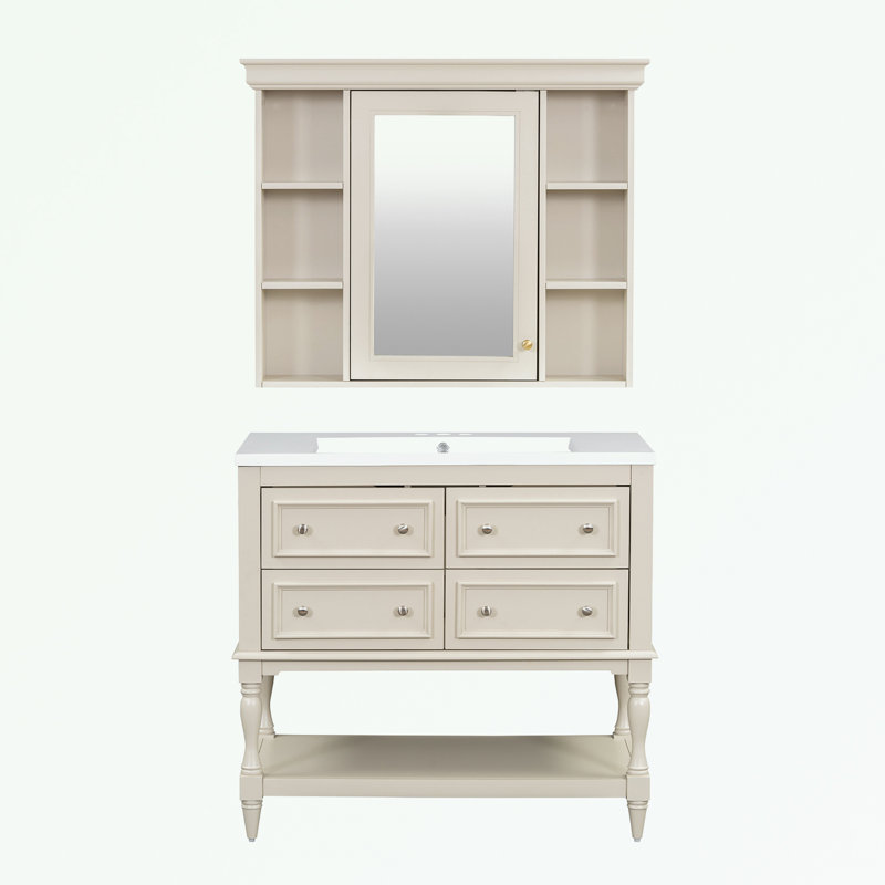 Armoire de salle de bain Tham, Beige