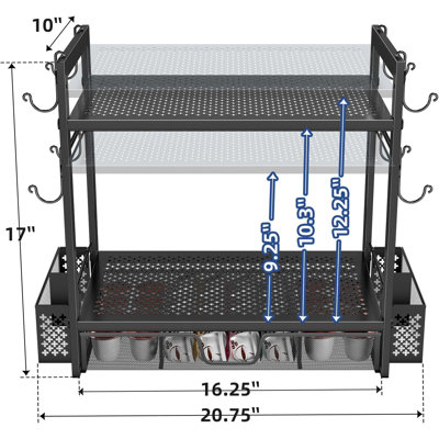 2 Tier Coffee Pod Holder For K-Cups, With Sliding Storage Drawer And Coffee Accessories Holder,With Mug Rack,Coffee Maker Stand, 32 Capsule Organizer, -  17 Stories, D9125C6852CA4D0A9F89C5A731443364