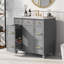 Ensemble de meuble-lavabo de salle de bain avec comptoir de lavabo, lavabo simple, meuble-lavabo avec porte à fermeture douce et tiroir