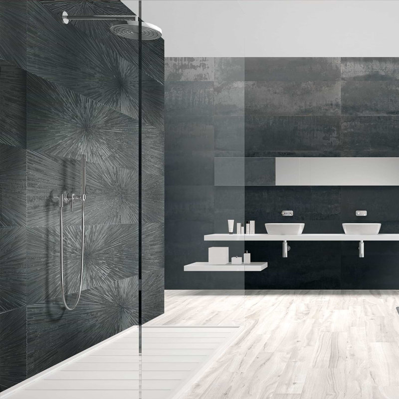 Twilight 12X48 Metal Look Porcelain Tile, Star Steel