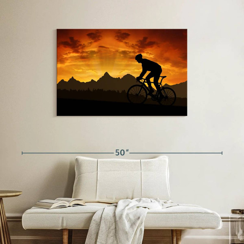Senne, coucher de soleil à vélo, H 26 po x l 39 po