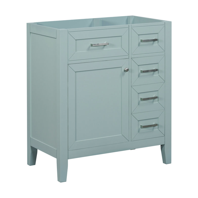 Meuble-lavabo 30 po sans lavabo, Vert, Argent argent
