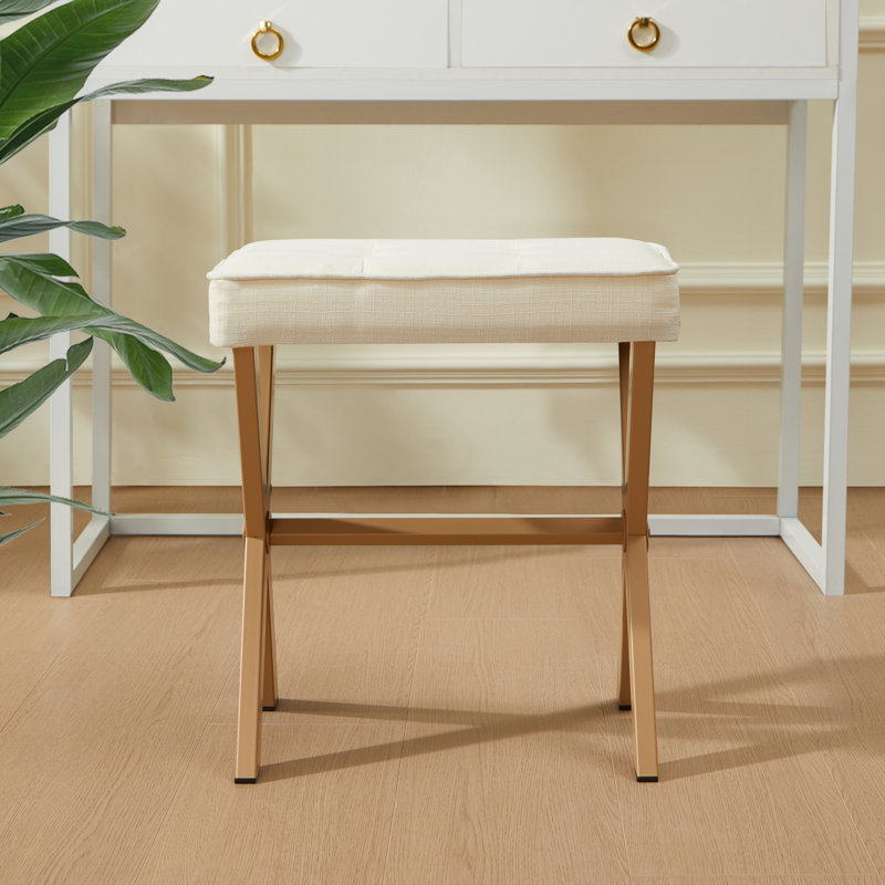 Tabouret d'appoint Cracraft, Bois brun, Beige