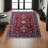Red Blue Silk and Wool Handmade Oriental Area Rug, Hand Knotted, Rectangle Shape-597586226