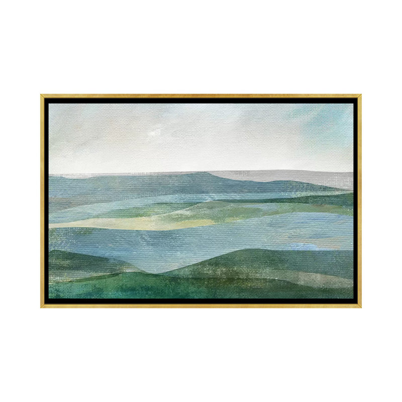 «River Valley» par Nan - reproduction imprimée, Encadrement doré, H 40 po x l 60 po x 1,5 po