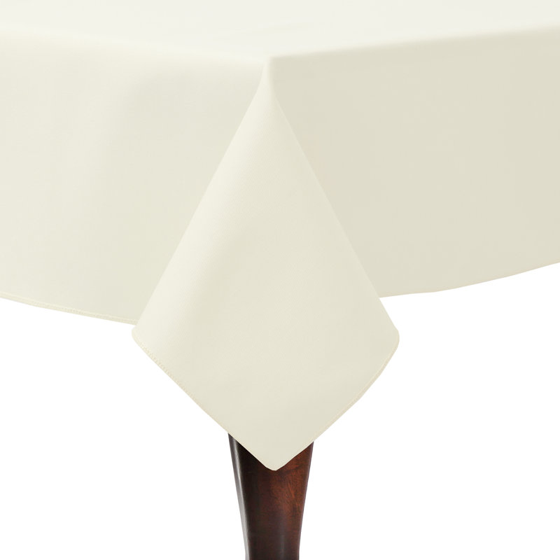 Cotton Twill Rectangular Tablecloth, 10, 52" L x 48" W, Ivory