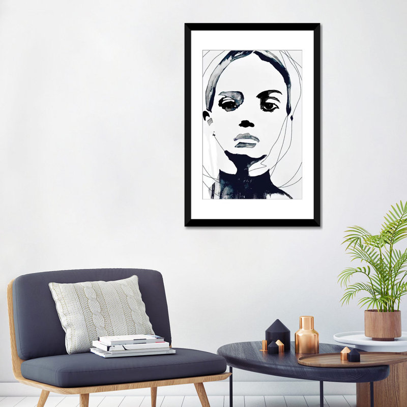 «Vanquish», impression sur toile, H 32 po x l 24 po x P 1 po, Papier d'art encadré noir, Blanc