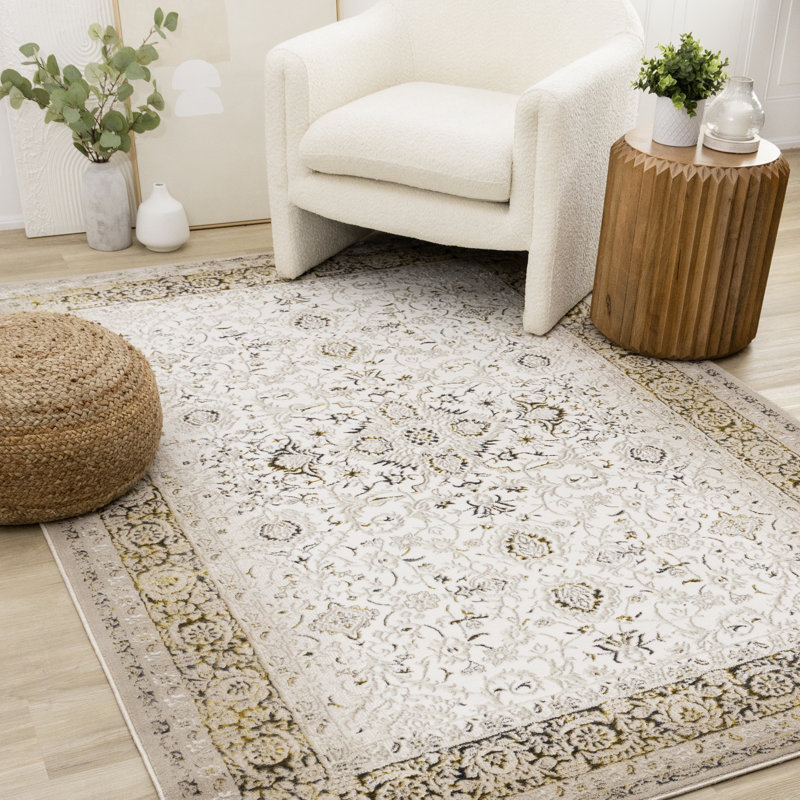 Tapis crème noir Daiji, Rectangle 7 pi 10 po x 10 pi 6 po