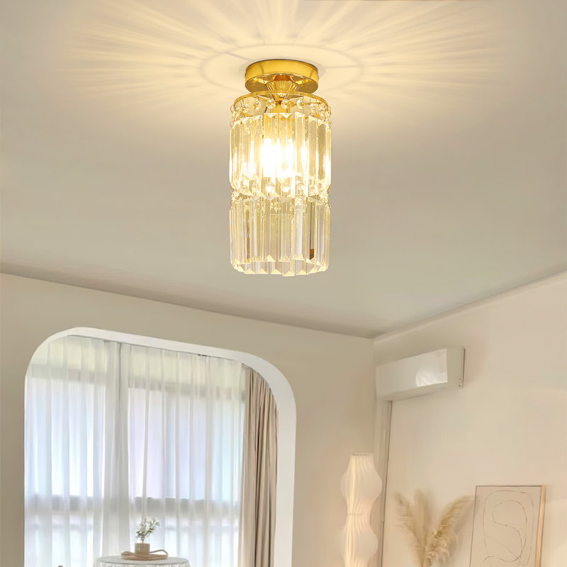 1-Light 20cm Crystal Mount Ceiling Light