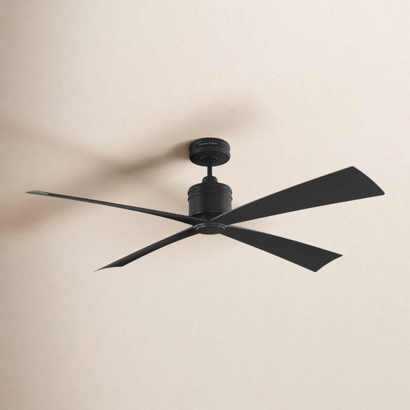 Launceton Downrod Ceiling Fan, Midnight Black