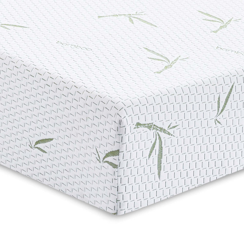 Matelas en mousse viscoélastique double couche 8 pouces avec housse infusée de bambou, Double