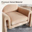  Chaise d'appoint rembourrée en velours avec grand bras arqué-106342396