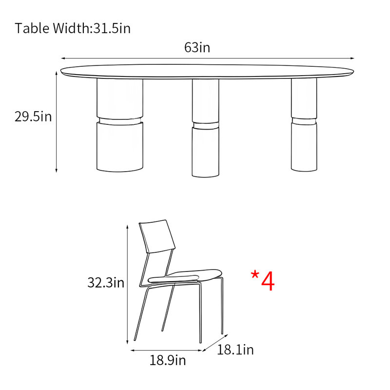 Ensembles de table de salle à manger haut de gamme légers et luxueux, H 29,5 po x L 63 po x l 31,5 po