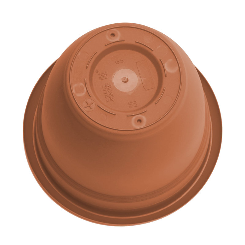 Traditional Self-Watering Plastic Indoor/Outdoor Pot Planter, Terra Cotta, 17" H x 21.5" W x 21.5" D