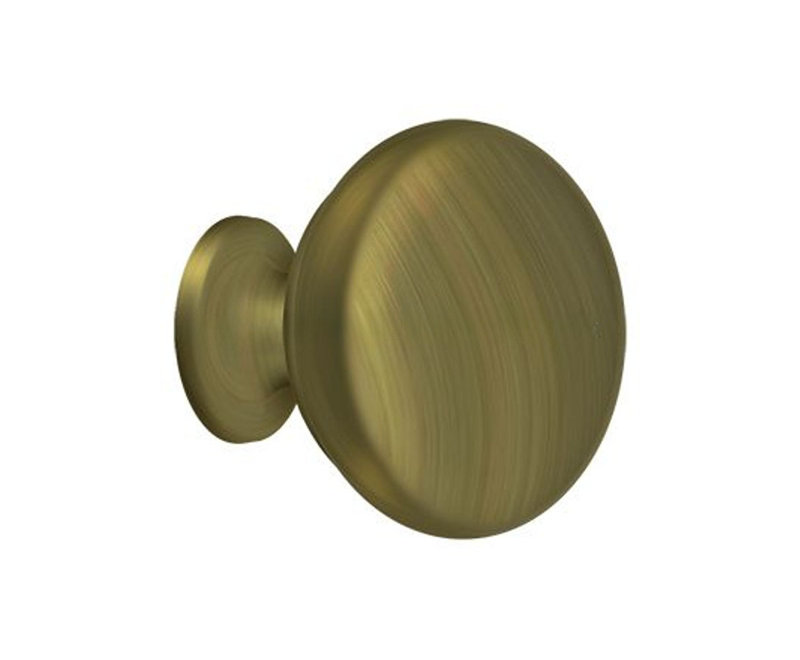 Mushroom Knob, Antique Brass