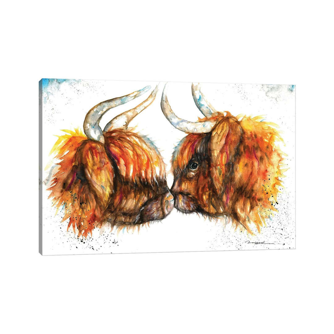 Highland Cows by BebesArts - Wrapped Canvas Gallery-Wrapped Canvas Giclée