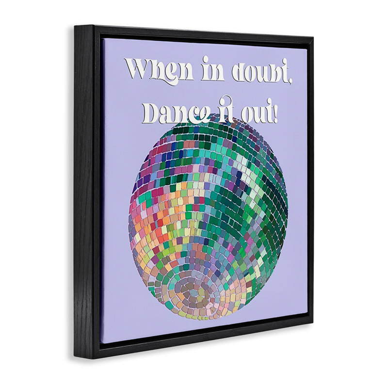 «Dance It Out», art mural encadré sur toile flottante par Regina Moore, Cadre flottant noir de jais, H 25 po x l 25 po