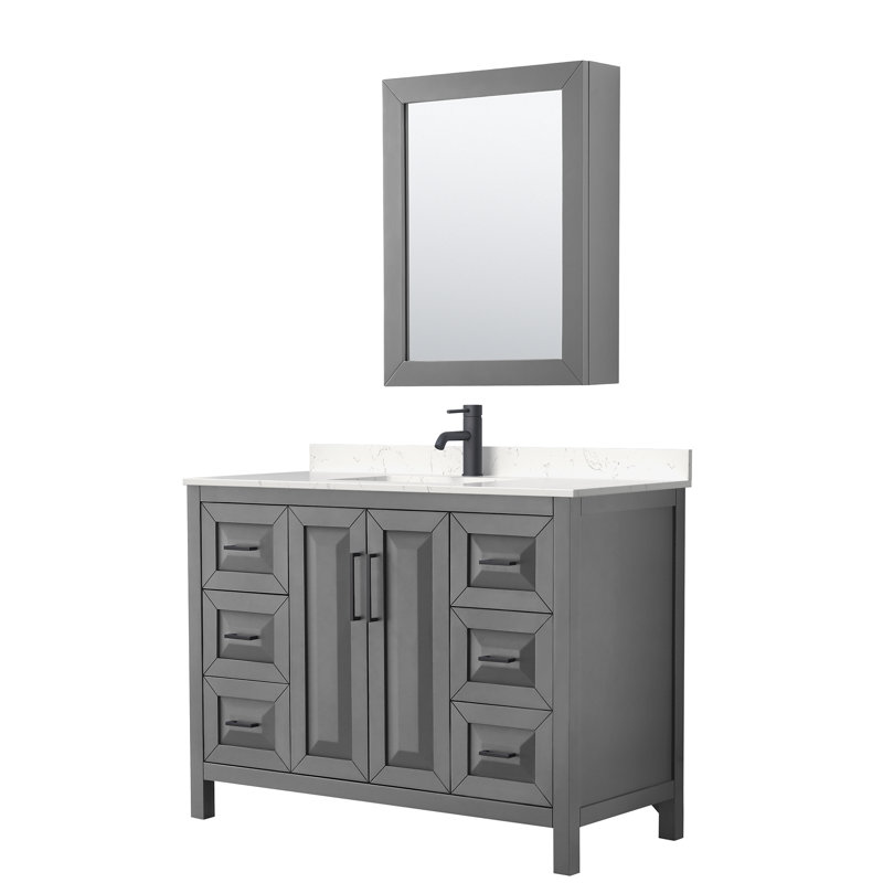 Daria 48'' W Single Vanity, Dark Gray, Matte Black