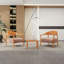 Summer - Ensemble de chaises d'appoint modernes 2 pièces avec table basse - Ensemble de canapé en PP et en acier brun abricot, sièges rembourrés pour le salon, le salon et le balcon (2 chaises + 1 table)-93626535