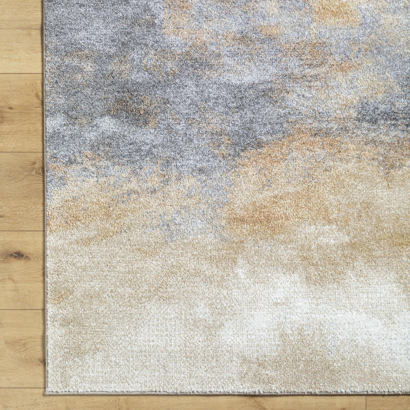 Onasander Machine Woven Polypropylene Area Rug in Light Brown, Rectangle 5'3" x 7'
