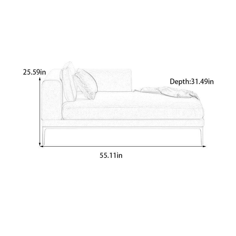 Chaise longue en coton et lin éponge, Orienté à gauche (vu de face)