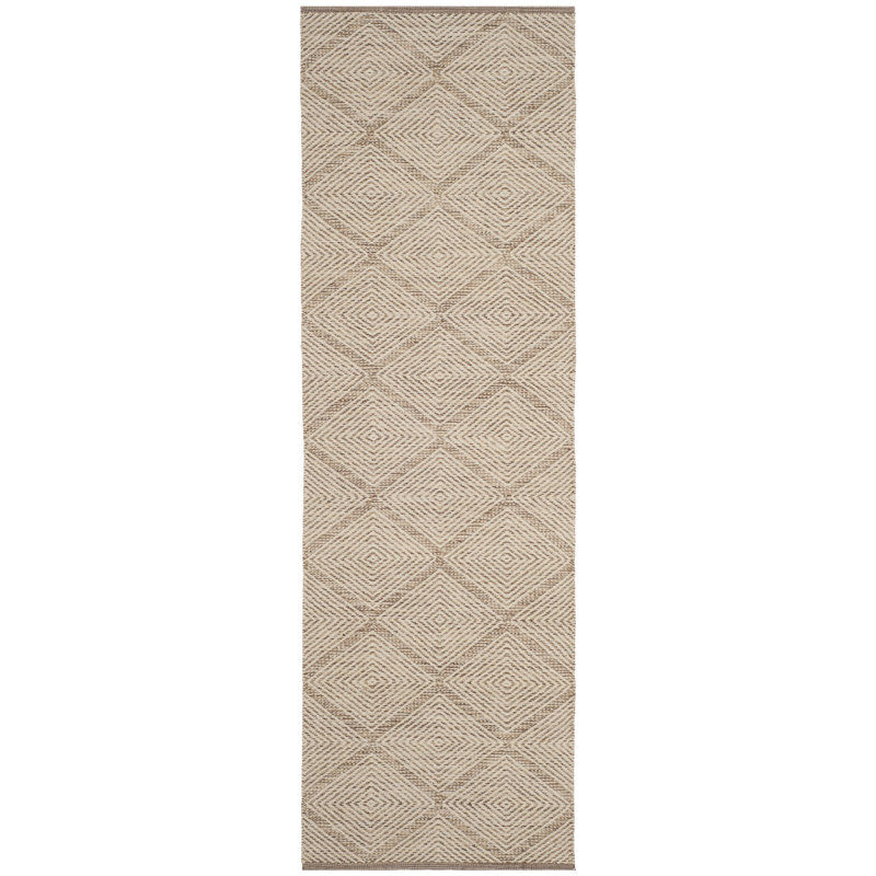 Abberton Hand Woven Cotton Geometric Rug, Runner 2'3" x 7'