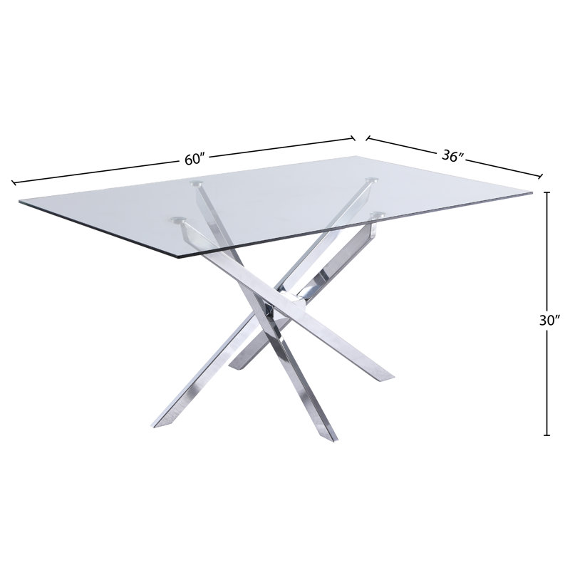 Xander 60'' Dining Table, Chrome