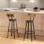 Upholstered Counter Stool with Metal Frame