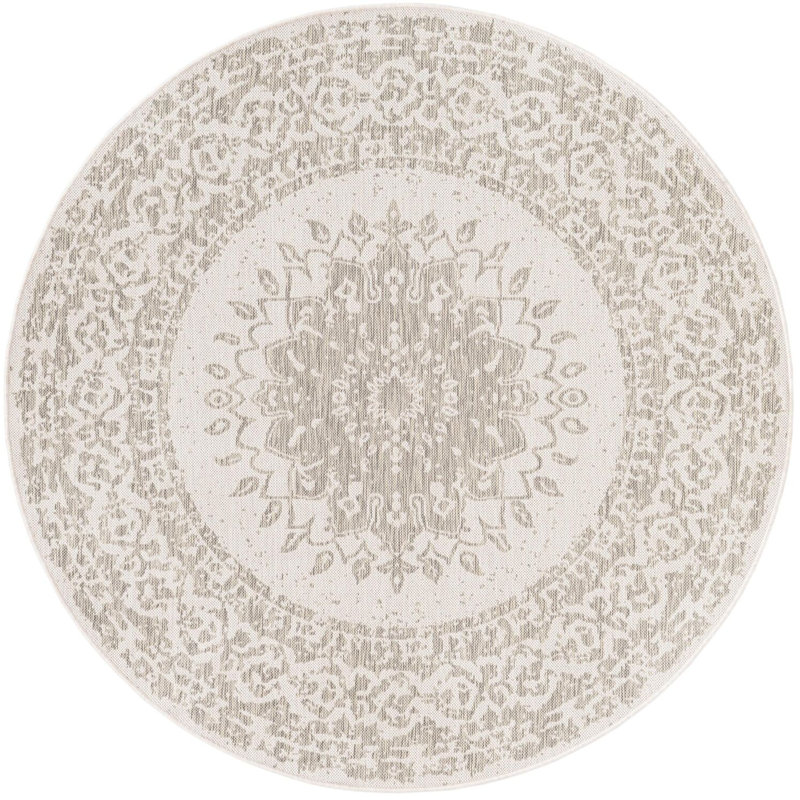 Tapis gris transitionnel Hintz, Rond 6 pi 1 po