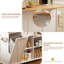 Îlot de cuisine de 122 cm avec abattant, armoire à poubelle basculante, chariot de rangement à roulettes avec roues verrouillables et étagères réglables-2008108204