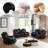 Power Recliner Sofa Chair W/ Storage and USB for Living Room,Leather, Black