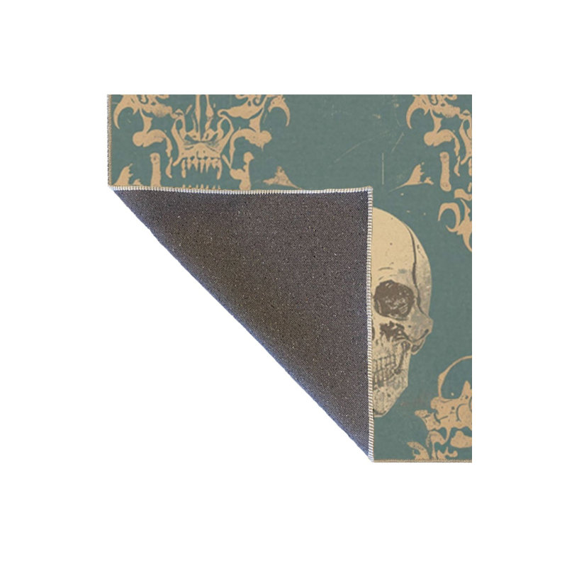 Tapis tissé à motif de têtes de mort à motif de têtes de mort, Sous-tapis carré 3 pi 3 po inclus