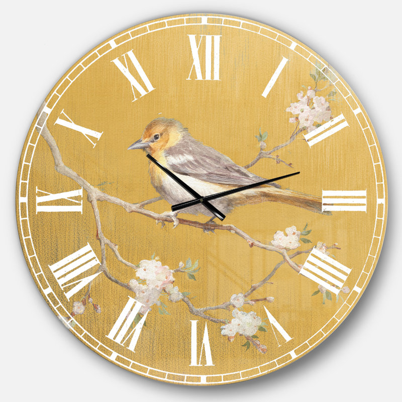 Or doré sur une fleur I - horloge murale traditionnelle, Grand