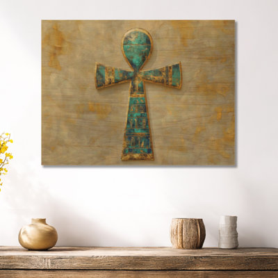 Ankh de la vie éternelle - Décoration murale ronde en bois de style bohème