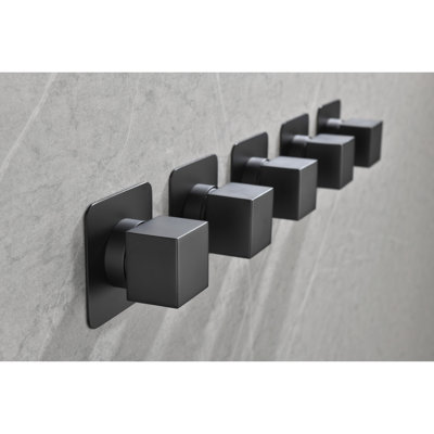 Adjustable Brass Handle Volume Valve - 3/4" Cast Metal Shower Control, Corrosion, Rust-, Matt Black, Simple Installation Steps Metal, Control With Handle, Corrosion Resistance, Rust Proof, Quick