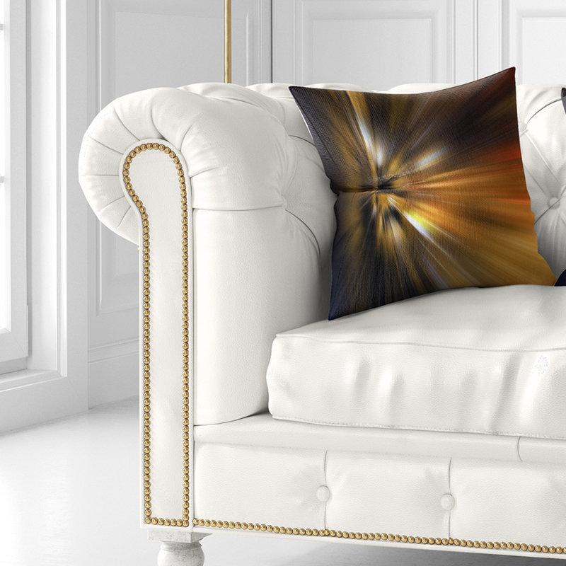 Abstract Printed Pillow, 16" x 16", Throw Pillow, Gray/Orange