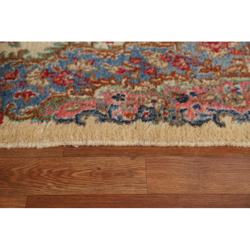 Tapis persan à motif végétal Kerman fabriqué à la main 6 x 6