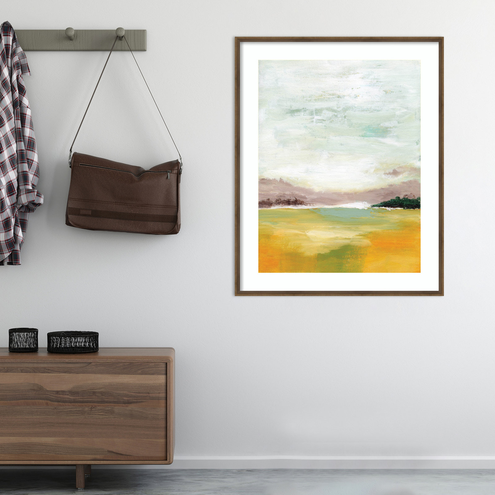 Canary Forest Print by Nikita Jariwala, 33" W x 41" H x 2" D, Bronze Framed