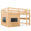 Lit mezzanine double compact, panneau de fibres à densité moyenne en bois de pin pour chambre d'enfant