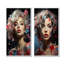 «Blue and Black» Marilyn Monroe Glamour Portrait I - Femme, ensemble de 2 impressions sur toile-1610768306-1610768310
