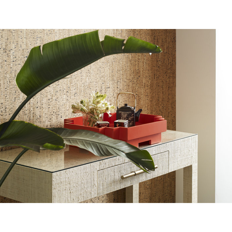 Japandi Wood Decorative Tray, White