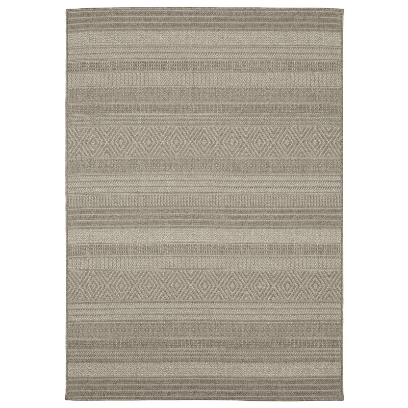 Striped Indoor / Outdoor Rug, Rectangle 9'10" x 12'10"
