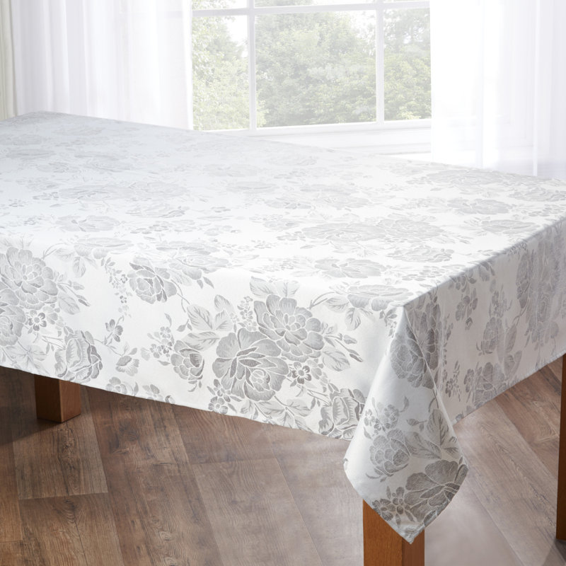 Ophelie Table Cloth, 127cm W x  178cm L, Silver