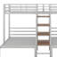 Lit superposé simple au-dessus de simple et simple en métal, structure de lit superposé triple avec tablettes de rangement et escalier-87746284