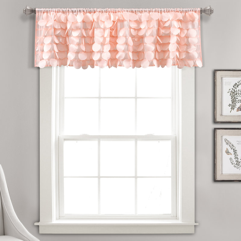 Solid Colour Scalloped Window Pelmet, Blush